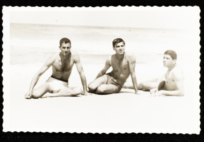 Yusef Barquny and ʾilyas Naṣralla on a Beach in Gaza, 1968