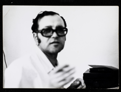 A Photograph of Mohammad Batrawy at Al-Fajer Newspaper in Al-Quds, 1976