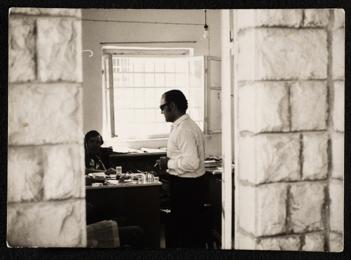 A Photograph of Mohammad Batrawi at Al-Fajer Newspaper Office in Al-Quds, 1970 - 79