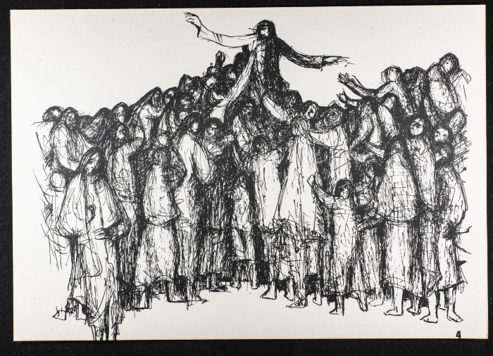 "The Rise of the New Christ", a Lithography Sketch by Artists ʿabde ʿabed, 1973