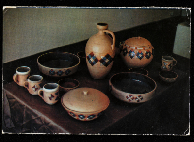 A Post Card Containing a Collection of Ceramics Made by ʿisam Bader as Found in the Collection of Mohammad Batrawi
