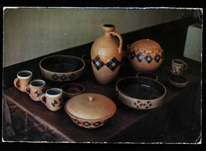 A Post Card Containing a Collection of Ceramics Made by ʿisam Bader as Found in the Collection of Mohammad Batrawi