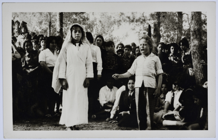 Students and Scout Guides Participating in a Bonfire Party Programme, 1963 