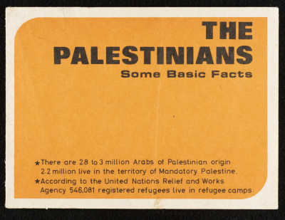 A Poster on Basic Facts About the Palestinian Cause 