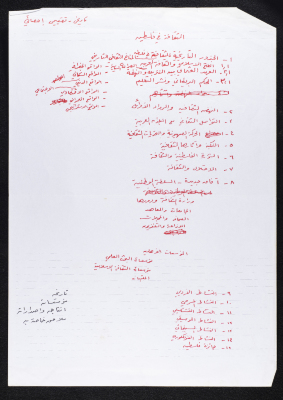 A Paper Clipping Contains Notes on Culture in Palestine 