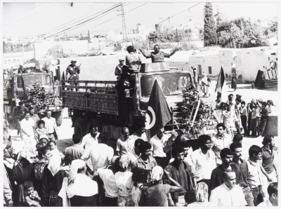 مراسم تشييع شهداء الغارة الإسرائيلية، حمام الشط، 1985