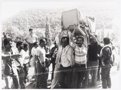 A Glimpse of the Funeral March of the Victims of the Israeli Raid on Hammam Chott