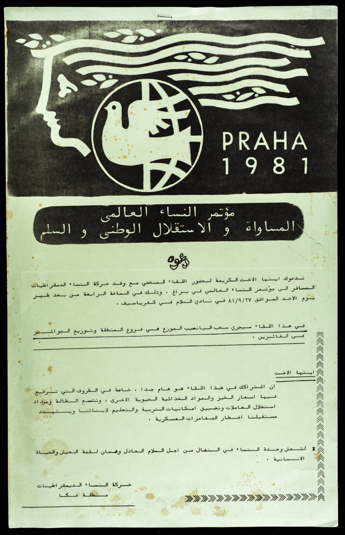 دعوة لاجتماع مع وفد حركة النساء الديمقراطيات إلى مؤتمر النساء العالمي