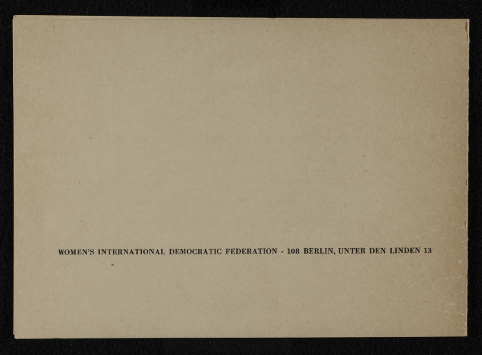 A Greeting Card from the Women's International Democratic Federation
