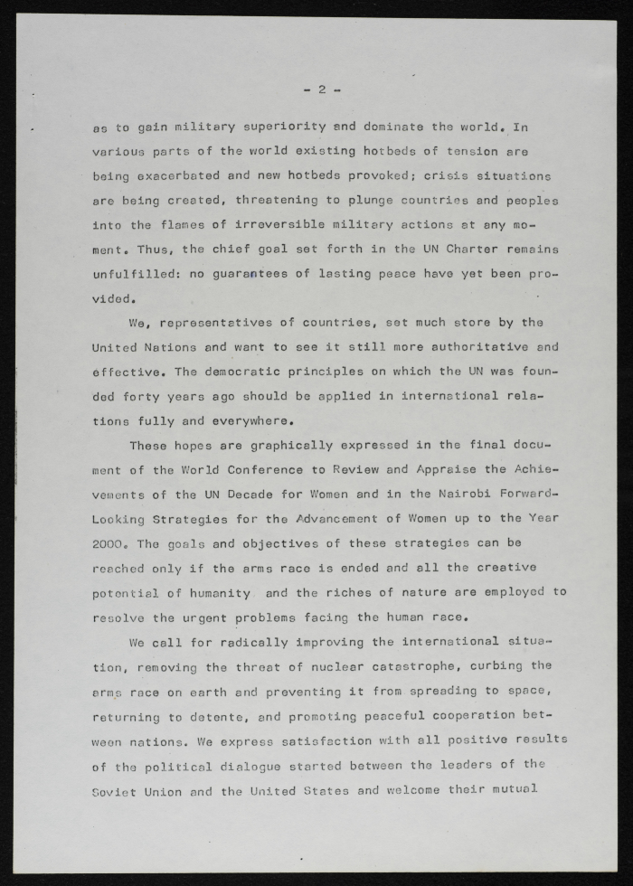 A Letter from the Movement of Democratic Women