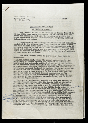 The Solidarity Declaration of the WIDF Council