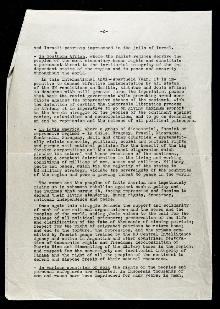 The Solidarity Declaration of the WIDF Council