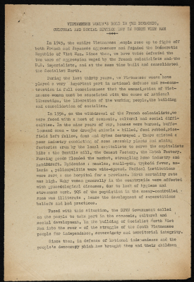 "The Role of Vietnamese Women in the Economic, Social, and Cultural Development in Vietnam", an Article 