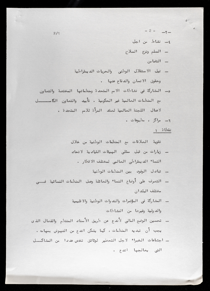 The Work Plan of the WIDF