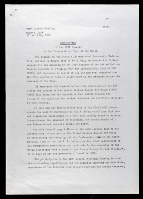 The Declaration of the WIDF Council on the International Year of the Child
