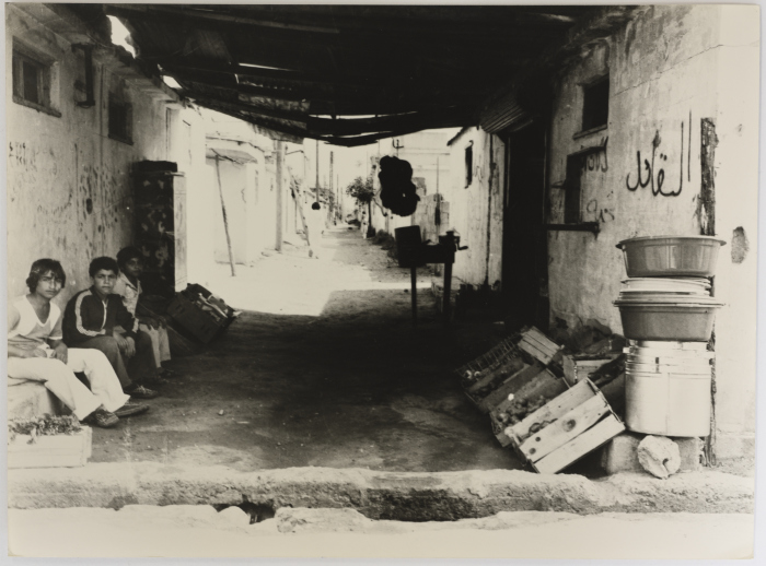 Children Sitting in an Alley During Israeli Invasion of Lebanon