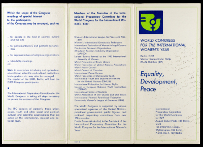 "Equality Development, and Peace", a Newsletter 