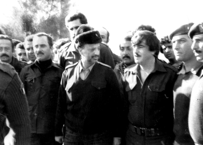 Members of the PLO with Yassir Arafat