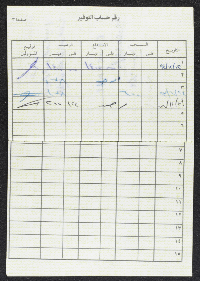 Mahmoud Seyam's Bank Account Book
