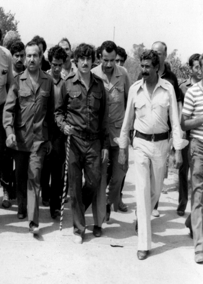 Leaders from the PLO on a visit to the military bases in southern Lebanon
