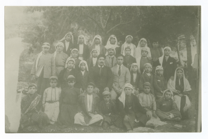 Students studying at the Kuttab of a mosque in Tubas. A Kuttab is an elementary school where Muslims and Christians studied in the past