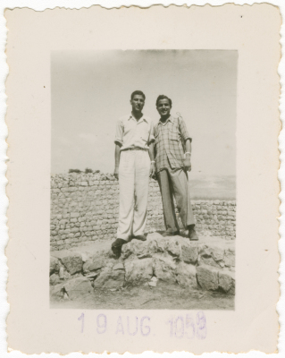 Men standing at al-Tur Mountain