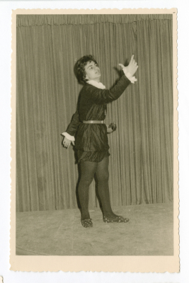 A girl playing Hamlet