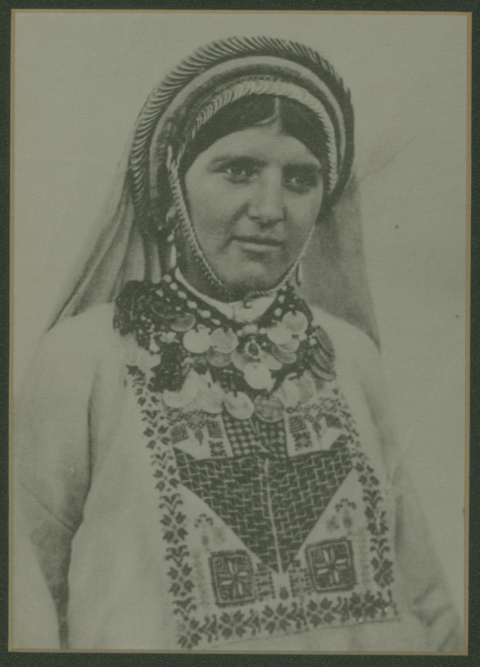 A woman in the Palestinian dress