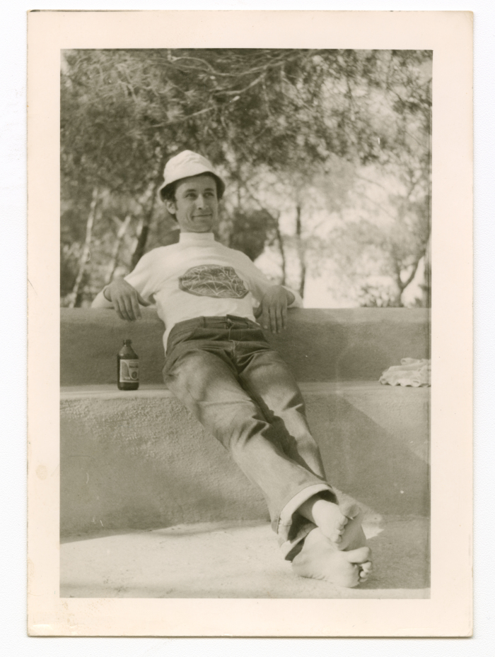 A man on a trip with Balaleen Theatre Group at al-Qubayba Woods