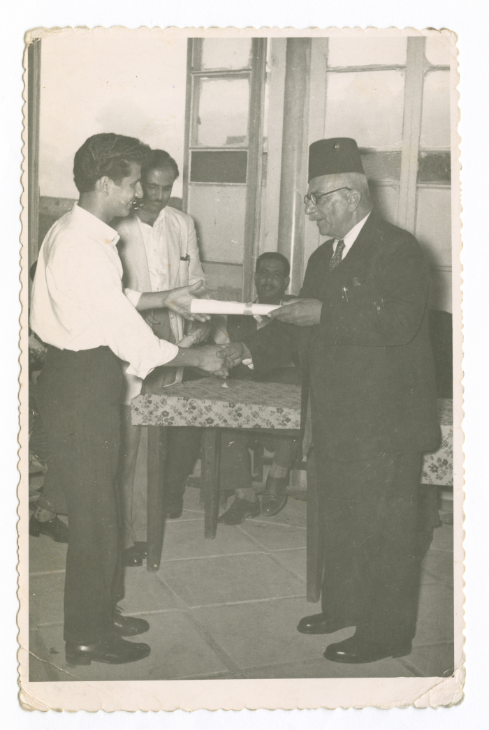 Saméh al-Qassim receiving his High School certificate