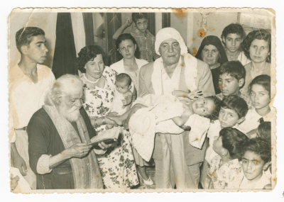 Relatives during the baptism of a child