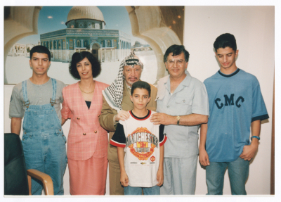 Saméh al-Qassim with President Yassir Arafat