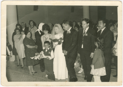 Groom and Bride in a Catholic Church