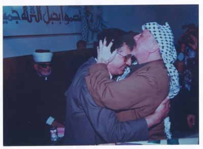 Yassir Arafat with Saméh al-Qassim