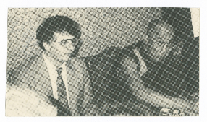 Saméh al-Qassim with Dalai Lama in Beit Jann