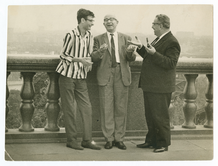 Mahmoud Darwish with the poet Abu Salma and the lawyer Hanna Nqara