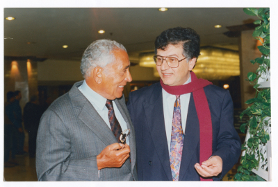 Saméh al-Qassim with the journalist Mohammad Hussein Haykal