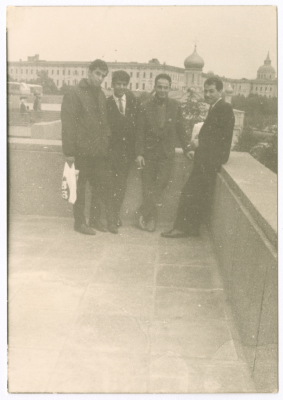 A man from Khateb Family with others at the Winter Palace in Moscow