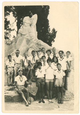 A delegation of children at the Black Sea in the Soviet Union
