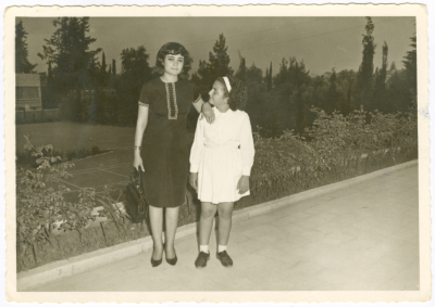 A student with her teacher at Jenin School for Girls
