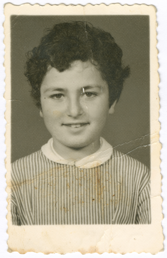 A studio portrait of a child