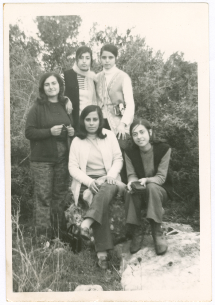 Friends on a trip to an orchard