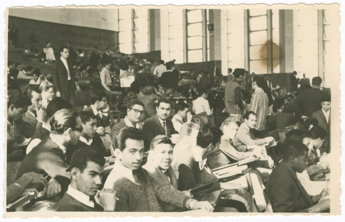 Students at the stadium of Ein Shams University
