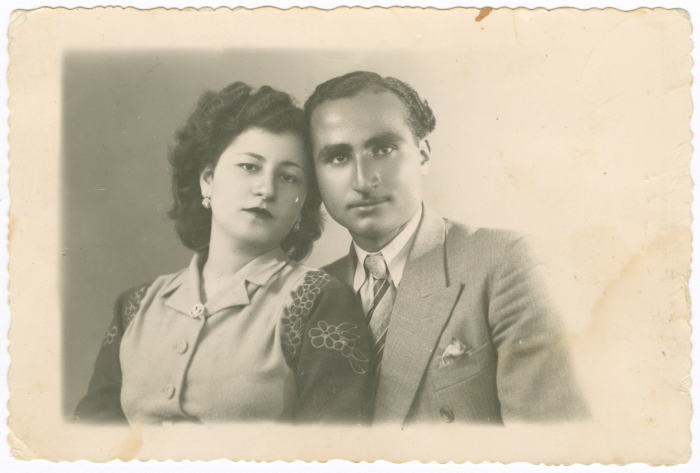 A married couple in a studio