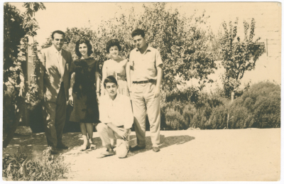 A family at their house in Jenin