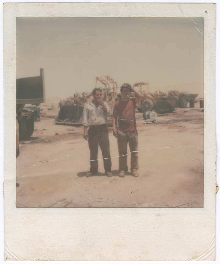 A Palestinian man during his work in al-Dammam