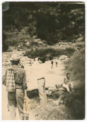 People on a trip to Deir al-Asad