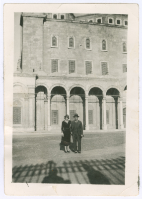 A married couple on their honeymoon