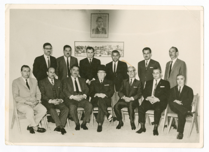 A photograph of the members of Chamber of Commerce and Industry, Ramallah and Al-Bireh