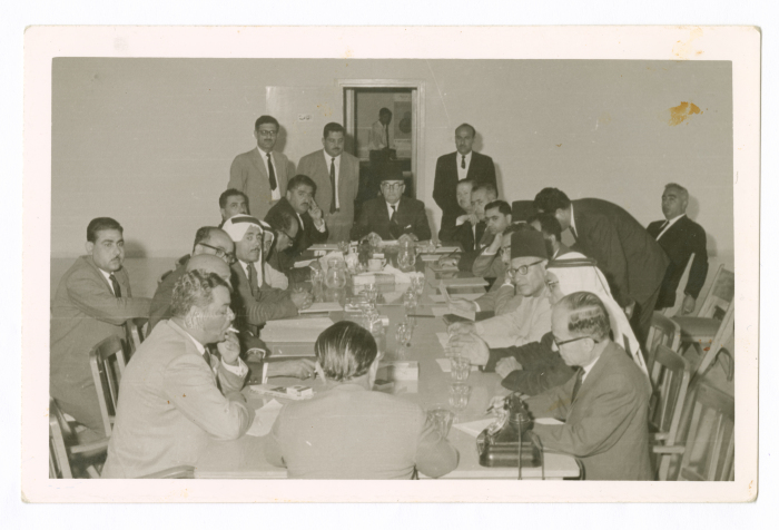 A photograph of men from the Chamber of Commerce and Industry, Ramallah